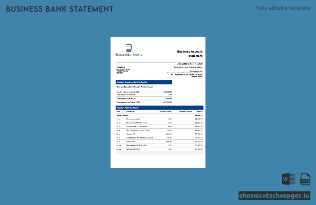 San Marino Banca di San Marino Unternehmenserklärung Word- und PDF-Beispielvorschau